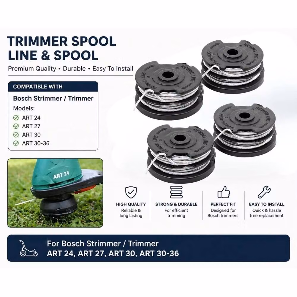 SPETLEK Pool Line Strimmer Replacement 4 Pack in Grey and Black, 100g – 3