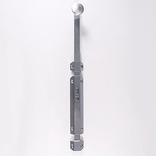 Loops Extended Surface Mounted Flat Door Bolt Lock in Silver, 355 x 35.5 mm