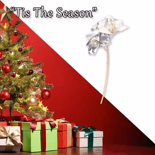 VFM e-Store Silver Amaryllis Christmas Floral Spray Decoration, W: 22 cm, H: 56 cm – 5