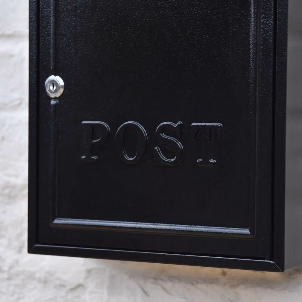 NESTLUNE Black Simplistic Locking Wall Mounted Post Box – 2