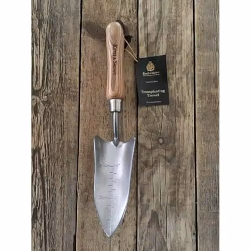 Kent & Stowe Stainless Steel Hand Transplanting Trowel with Bent Shaft in Beige and Silver – 2