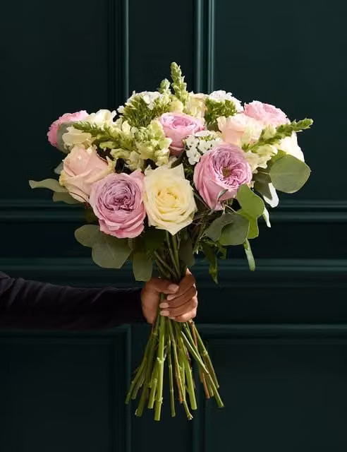 M&S Organic Pink Peony and Rose Floral Bouquet