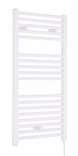 Nuie MTY157 Modern Bathroom Heated Electric Ladder Towel Rail, White, H 92 cm x W 48 cm