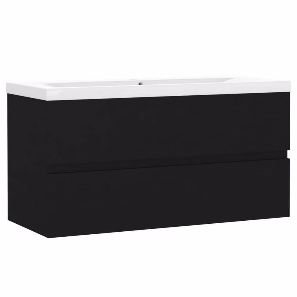 Berkfield Home Black Modern Bathroom Sink Cabinet with Built-in Basin, W/D/H: 90.0 x 38.5 x 45.0 cm – 3