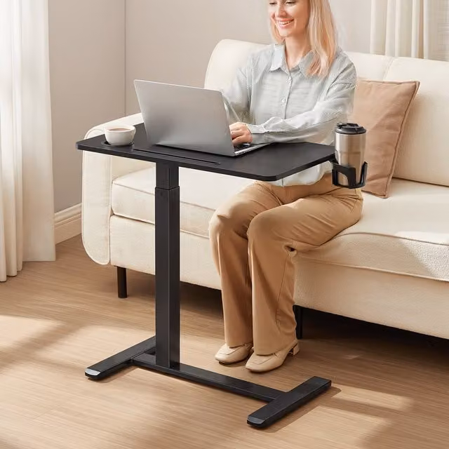VASAGLE Mobile Bar Side Table with Castors, Black, W/D/H: 40 x 70 x 102 cm