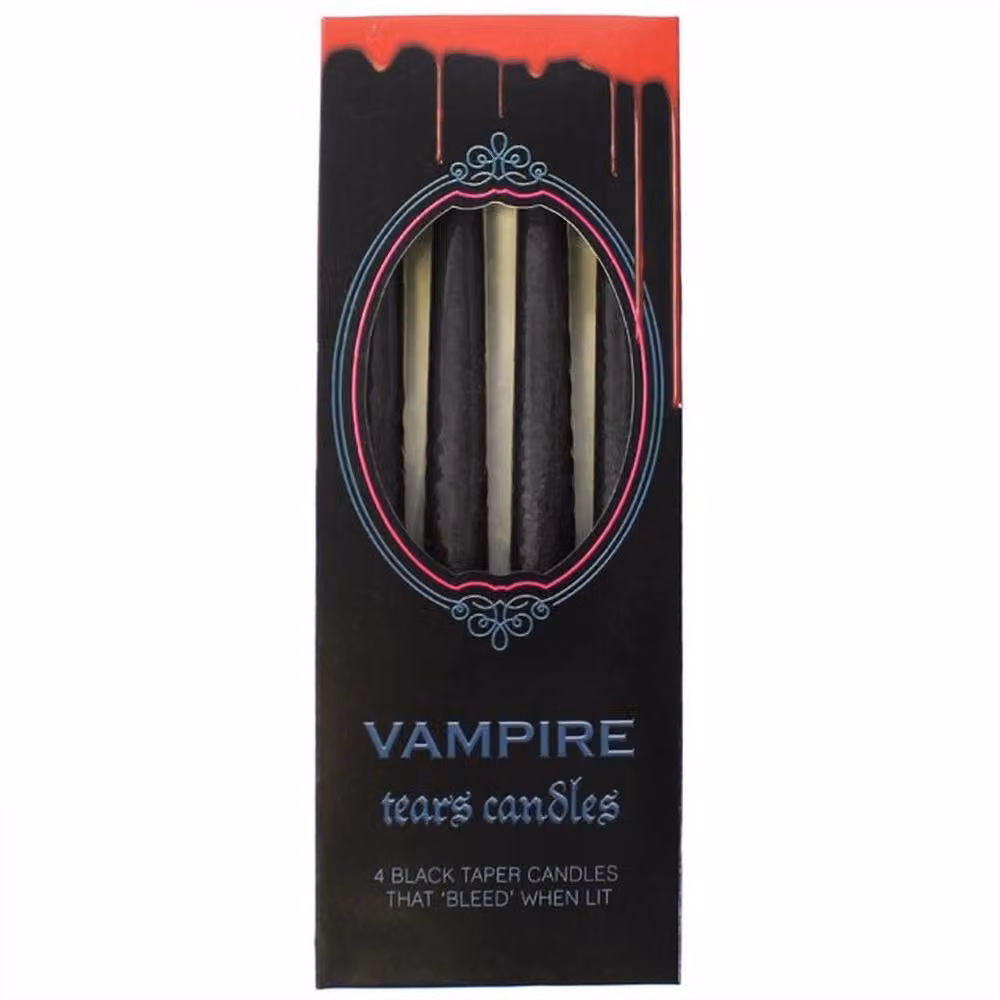 Uniqueful Set of 4 Gothic Vampire Tears Taper Candles in Black, Red and Multicolour – 2