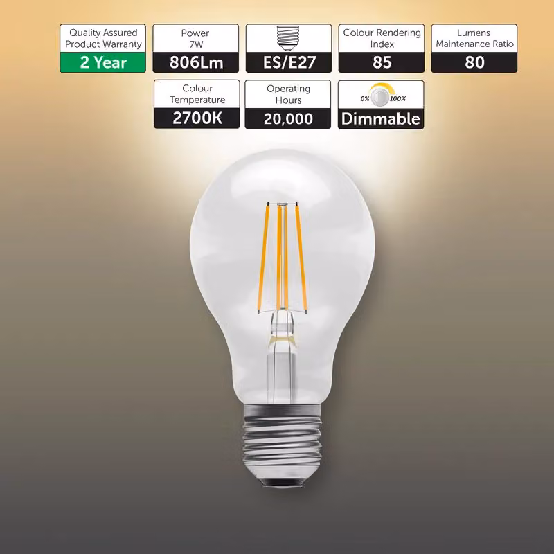 BELL Lighting E27 Dimmable LED Filament Globe Bulbs, Warm White, Pack of 3 – 2