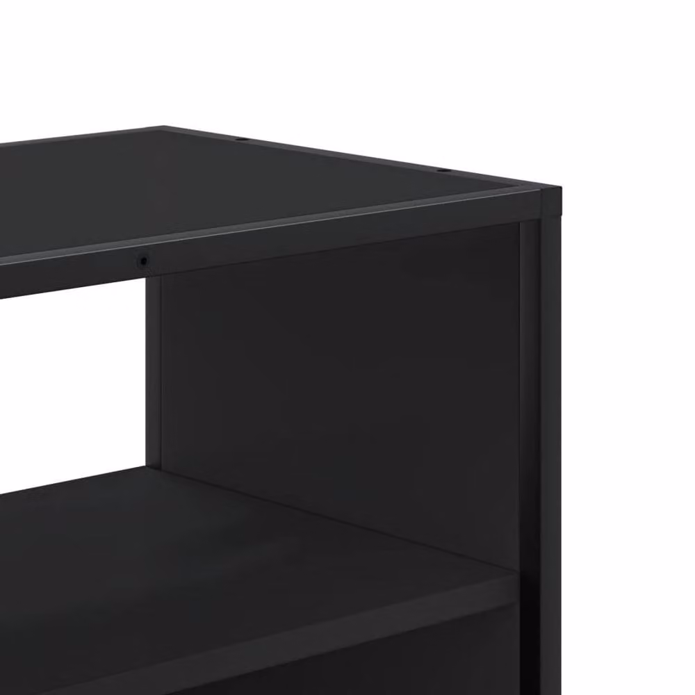 Berkfield Home Modern Black TV Cabinet in Engineered Wood and Metal, W: 100 cm, D: 31 cm, H: 39.5 cm – 4