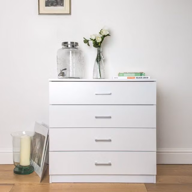 Home Treats White Wooden Chest of Drawers