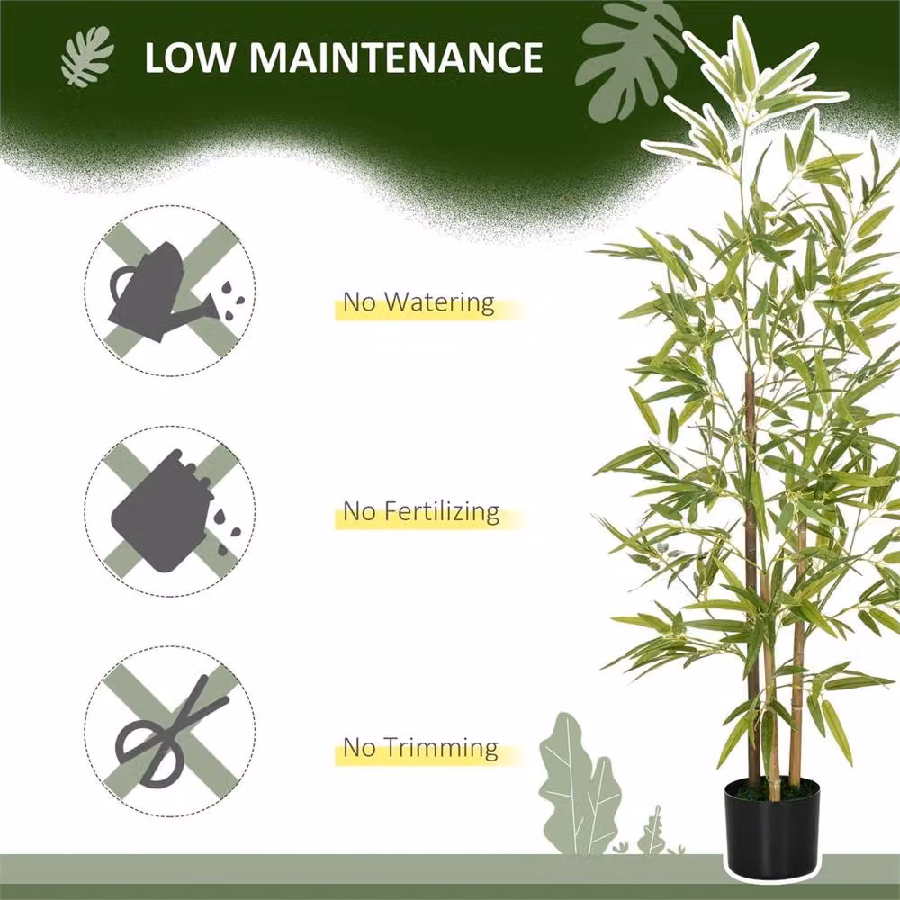 Nordara Artificial Bamboo Tree in Green with Pot, Height: 120 cm – 3