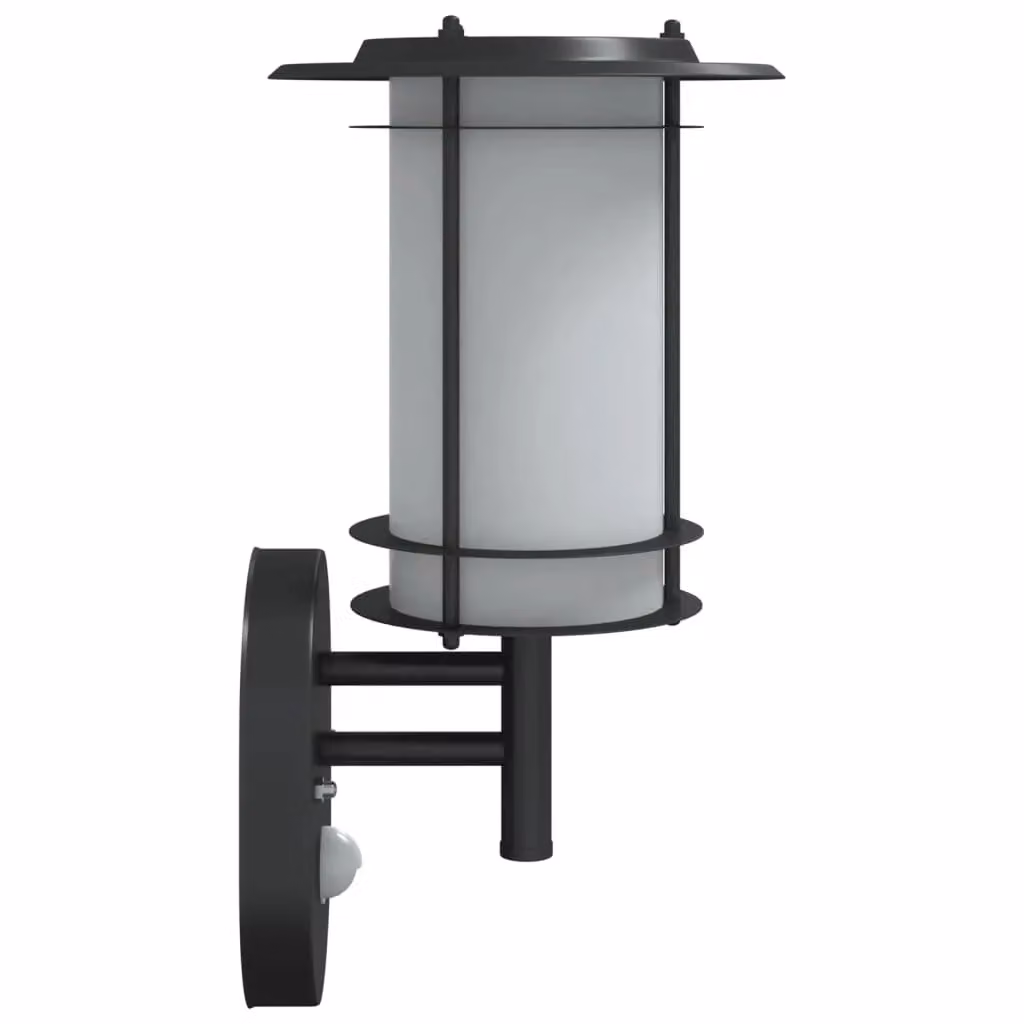 Berkfield Home Black Stainless Steel Outdoor Wall Lights with Motion Sensor, 2 Pack – 3