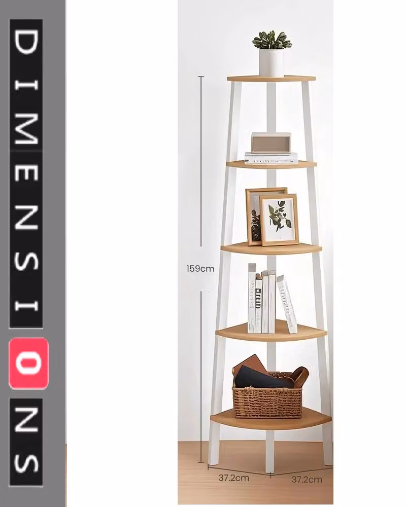 Modcraft White 5-Tier Industrial Style Corner Shelf Display Unit – 2