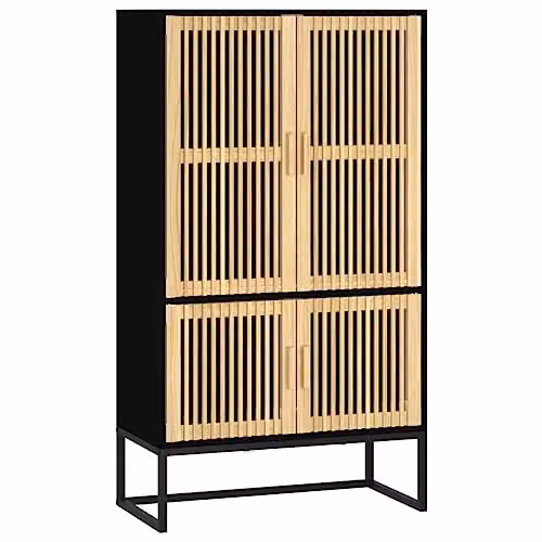 vidaXL Scandinavian Highboard in Black, W/D/H: 70 x 35 x 125 cm – 1