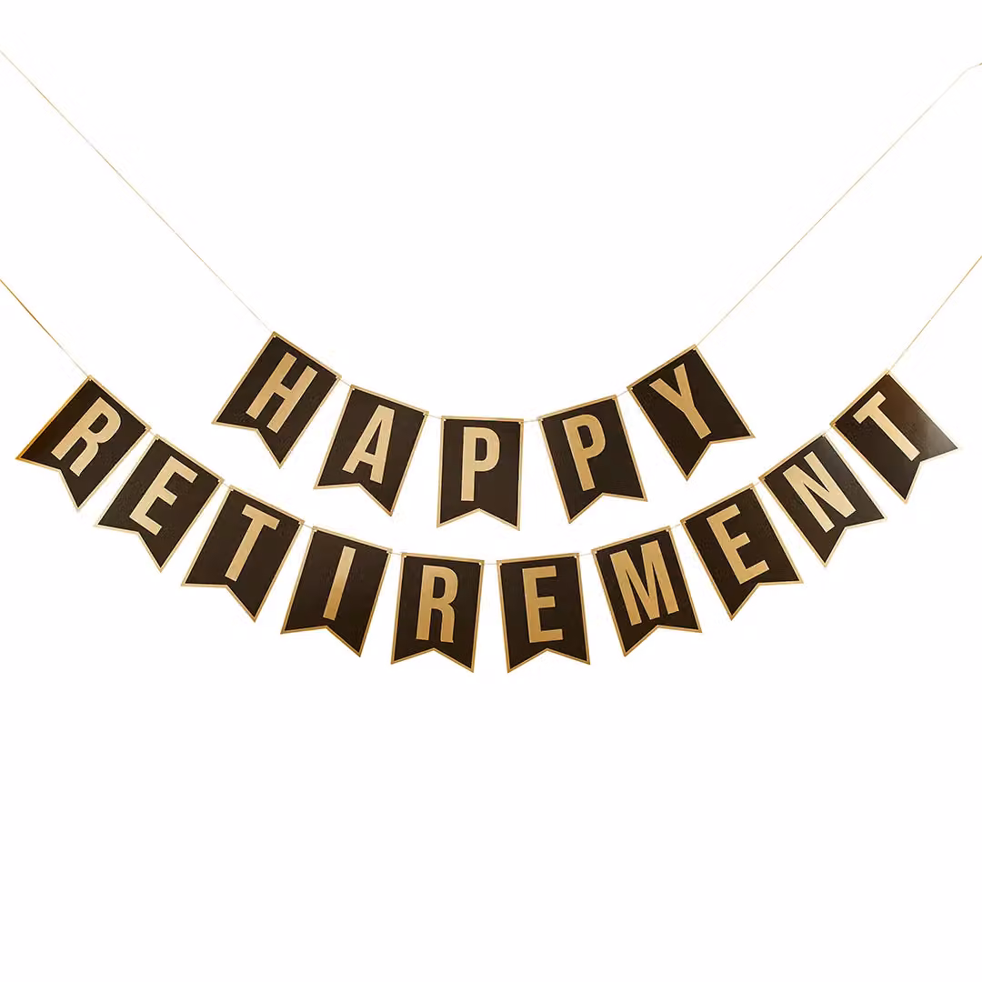Club Green Happy Retirement Card Banner, Multicolour, W: 2 m (Pack of 2) – 2