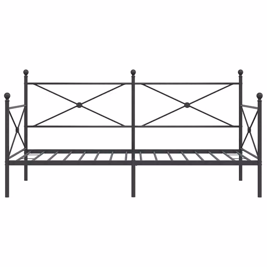 Berkfield Home Metal Day Bed in Black, W/D/H: 190 x 100 x 100 cm – 3