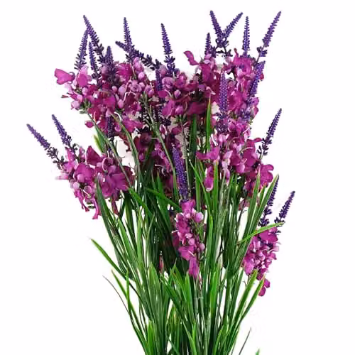 Pegdev Pack of 6 Pink, White and Purple Silk Larkspur Stems for Floral Arrangements and Weddings – 5