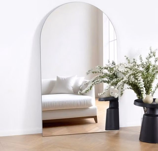 Home Garden Direct Albano Extra Large Frameless Arched Full Length Mirror, H 179 cm x W 110 cm