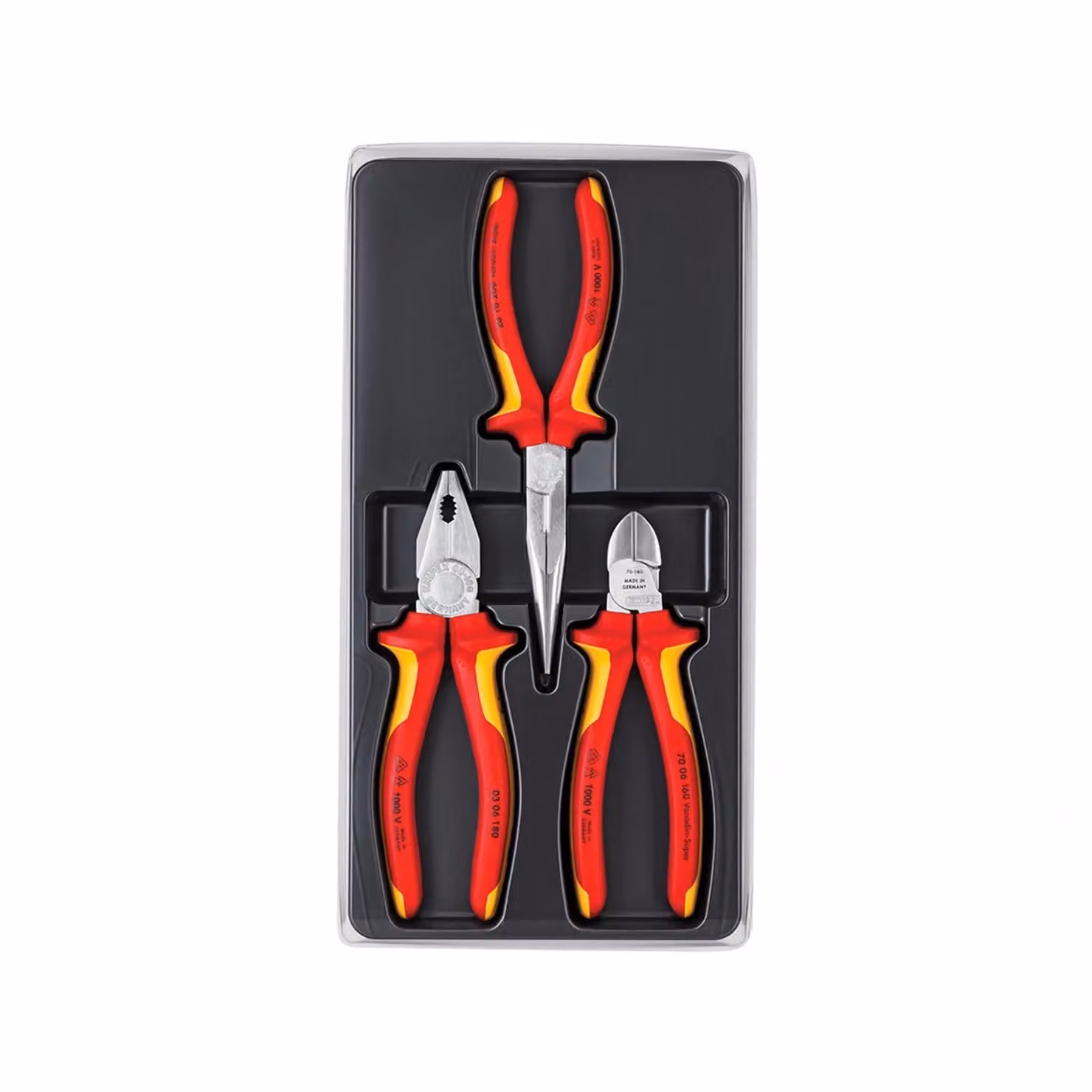 Knipex 3 Piece Elektro Vde Pliers Set in Red and Multicolour Hardened Steel – 2