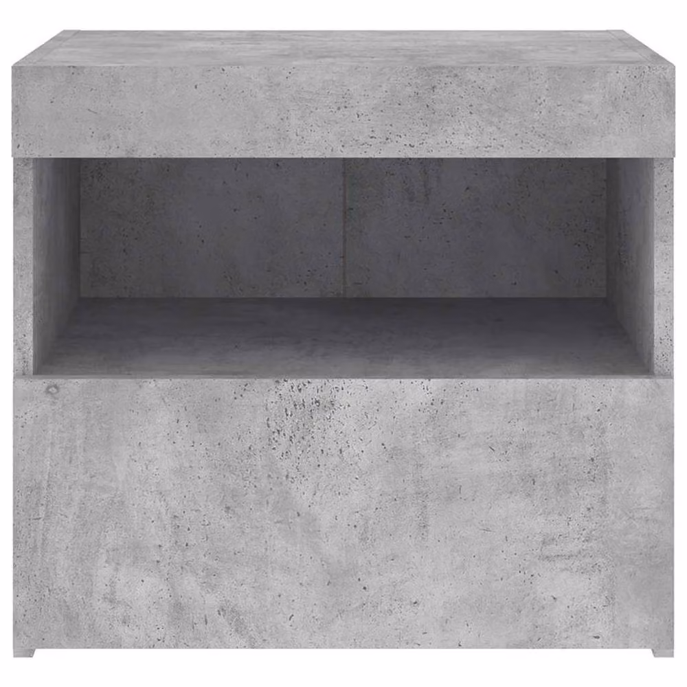 Berkfield Home Beautiful Bedside Cabinet with Integrated LED Lights in Concrete Grey, W: 50 cm, D: 40 cm, H: 45 cm – 4