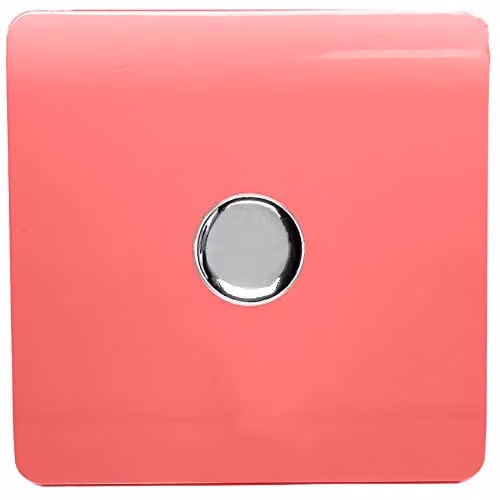 Trendi Artistic Modern Glossy Tactile 1 Gang 2 Way 120w LED Dimmer Switch in Strawberry Red