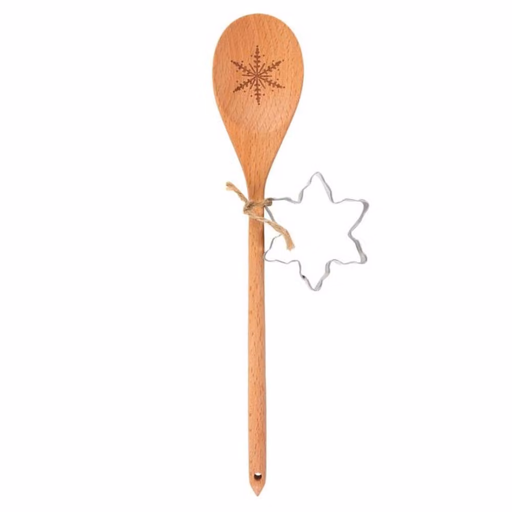 Uniqueful Snowflake Wooden Baking Set in Brown – 3