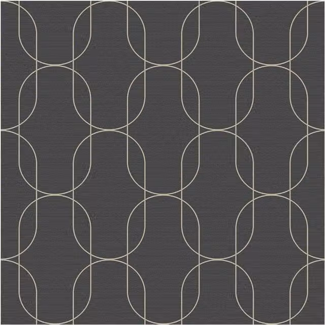 Superfresco Eternity Geometric Metallic Black and Gold Abstract Art Deco Wallpaper, W: 52 cm, H: 1000 cm