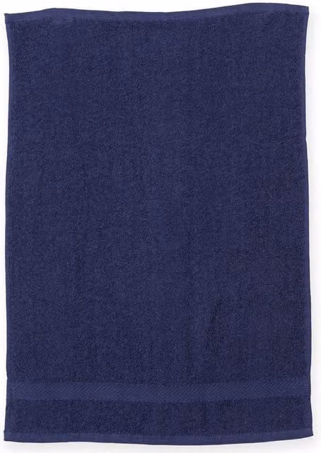 Towel City Gym Towel in Blue with Hanging Loop and Border, W: 60 cm, H: 40 cm – 1