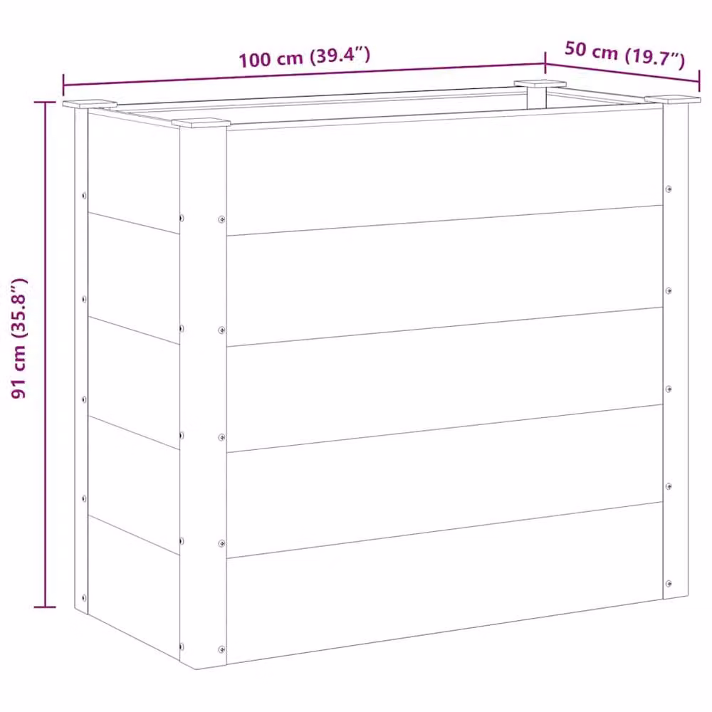 Berkfield Home Garden Grey WPC Raised Bed W/D/H: 100 x 50 x 91 cm – 4