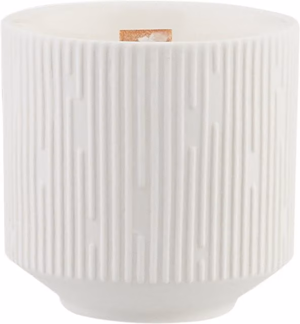Komore White Soy Wax Scented Candle in a Round Ceramic Jar, Diameter: 7.5 cm