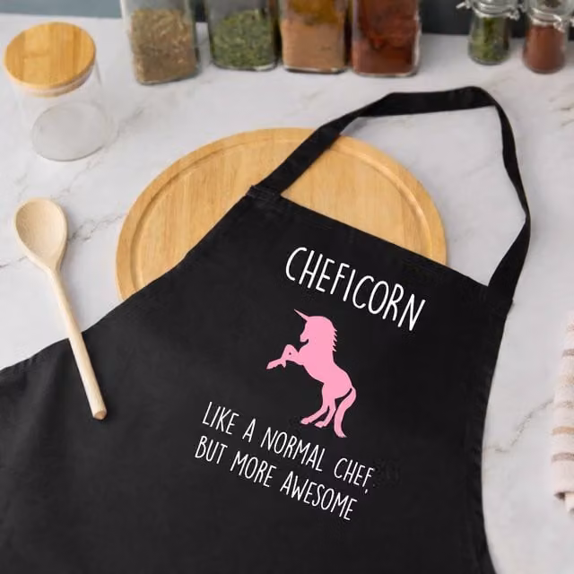 60 SECOND MAKEOVER Women's Cheficorn Apron in Black