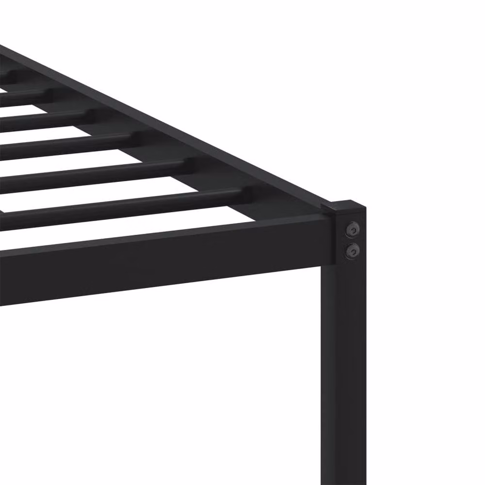 Berkfield Home Metal and Wood Bed Frame in Sonoma Oak and Black, Small Single, W: 75 cm, L: 190 cm – 4