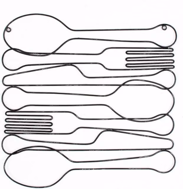 Art For The Home Dinner Time Metal Wall Art in Black and Silver – 1
