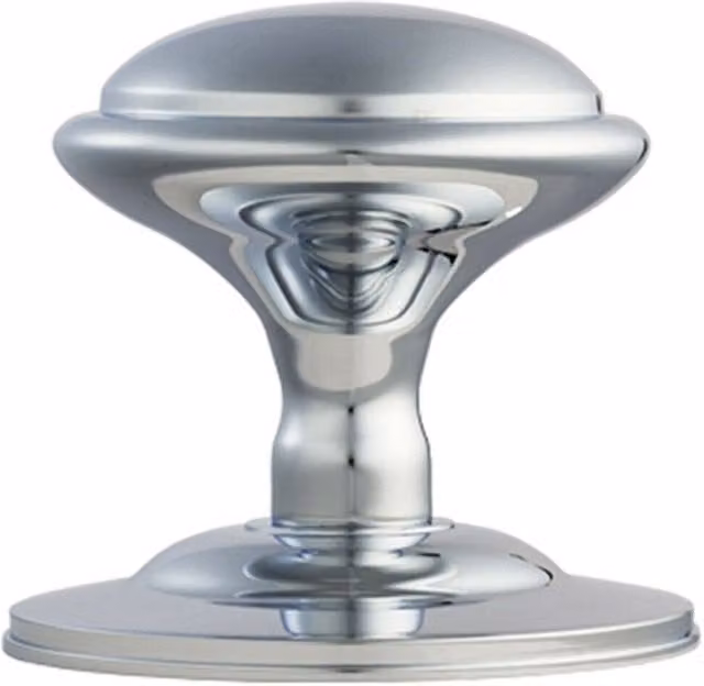 Loops Round Victorian Centre Door Knob in Polished Chrome, 85mm Rose Outdoor Handle