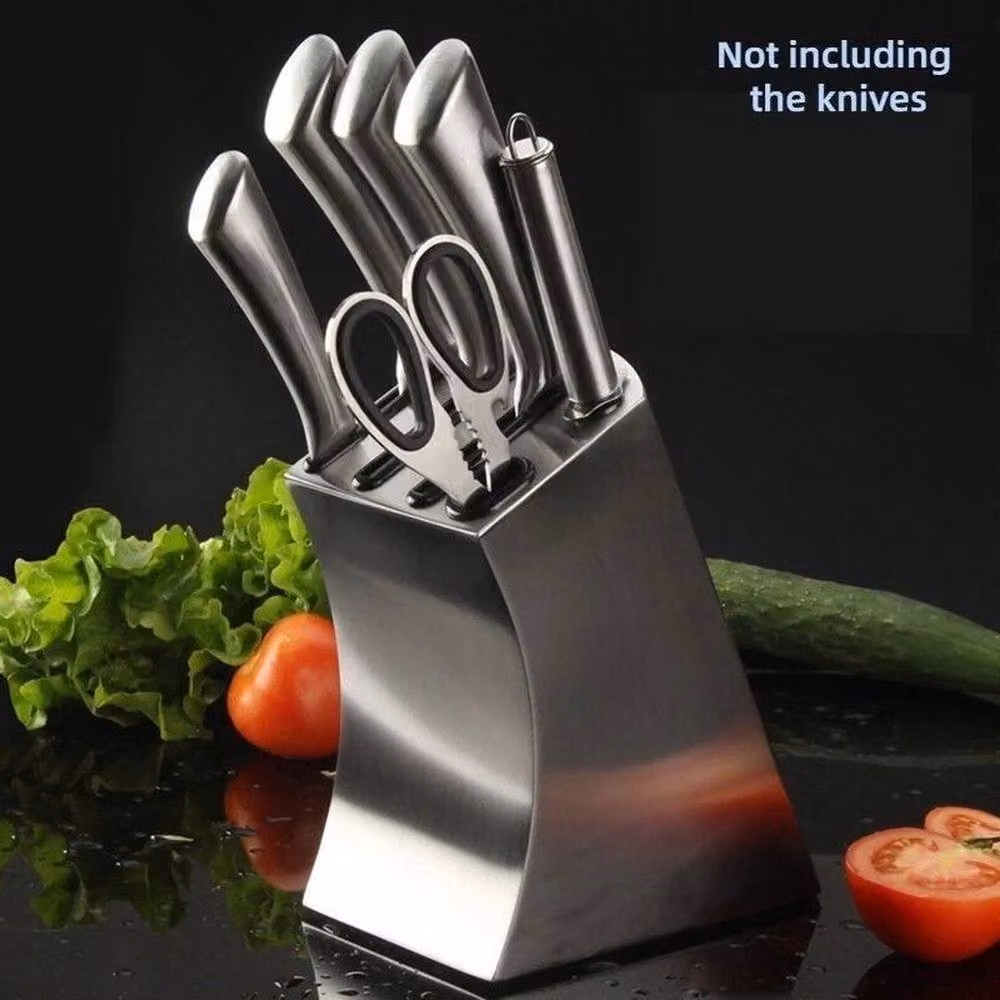 FLAVORA Silver Oval Block Storage Holder – 4