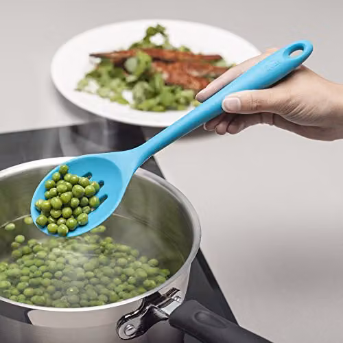 Zeal Silicone Non-Stick Oval Skimmer with Hanging Loop, Blue/Turquoise, 28cm – 2