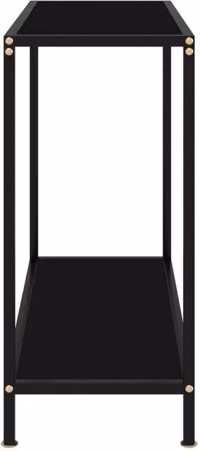 Berkfield Home Modern Black Console Table with Tempered Glass, W/D/H: 80 x 35 x 75 cm