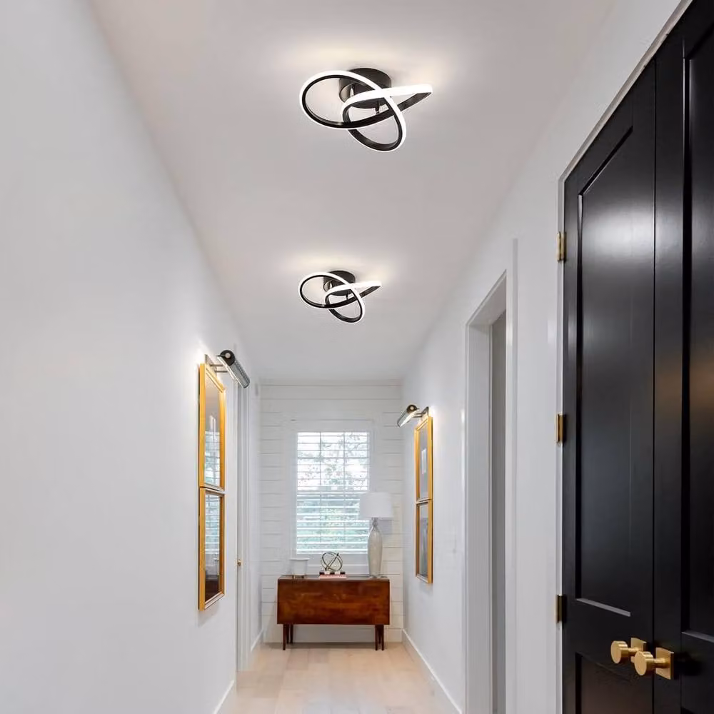Goeco Modern LED Flower Shape Ceiling Light, Black, 4500K, Diameter: 25 cm – 2