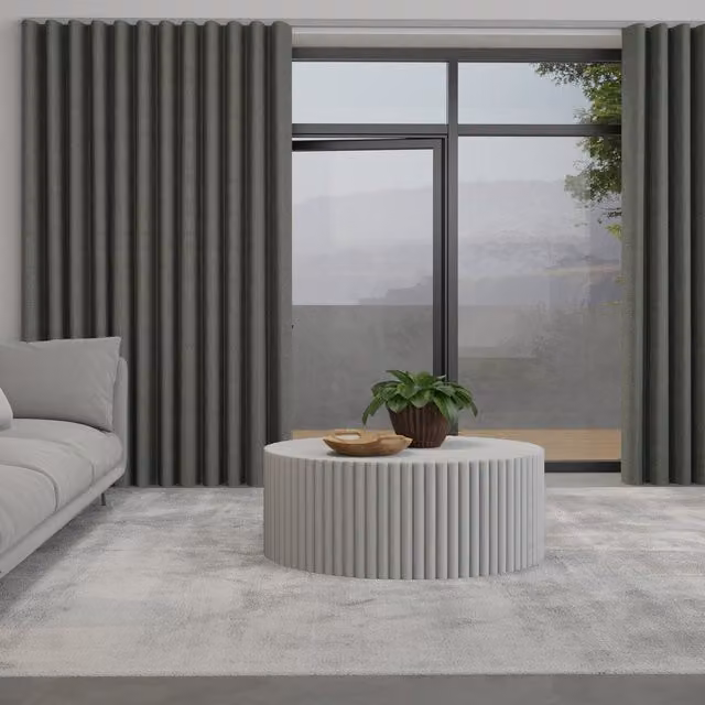 Terrys Lugano Made to Measure Wave Blackout Fabric Curtain Panel in Grey