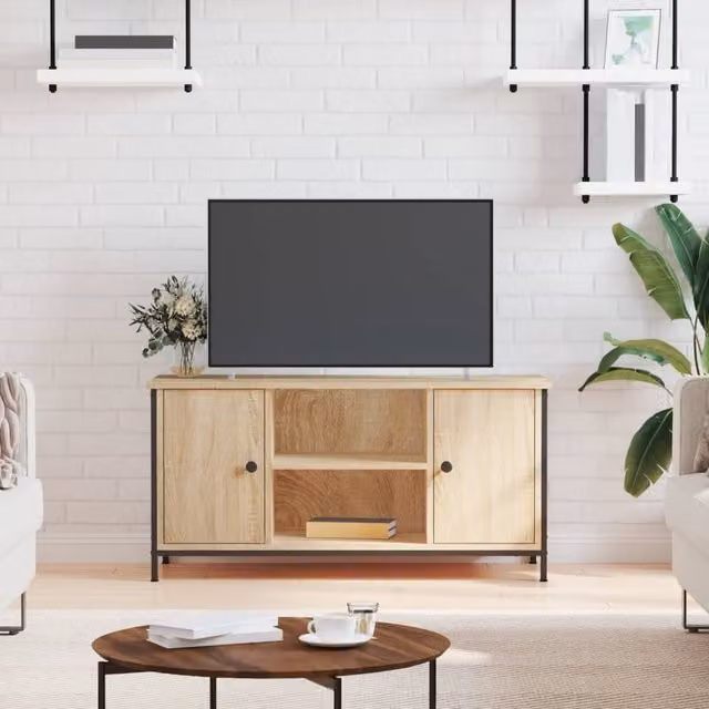 Berkfield Home Sonoma Oak TV Cabinet in Brown, W/D/H: 100 x 40 x 50 cm