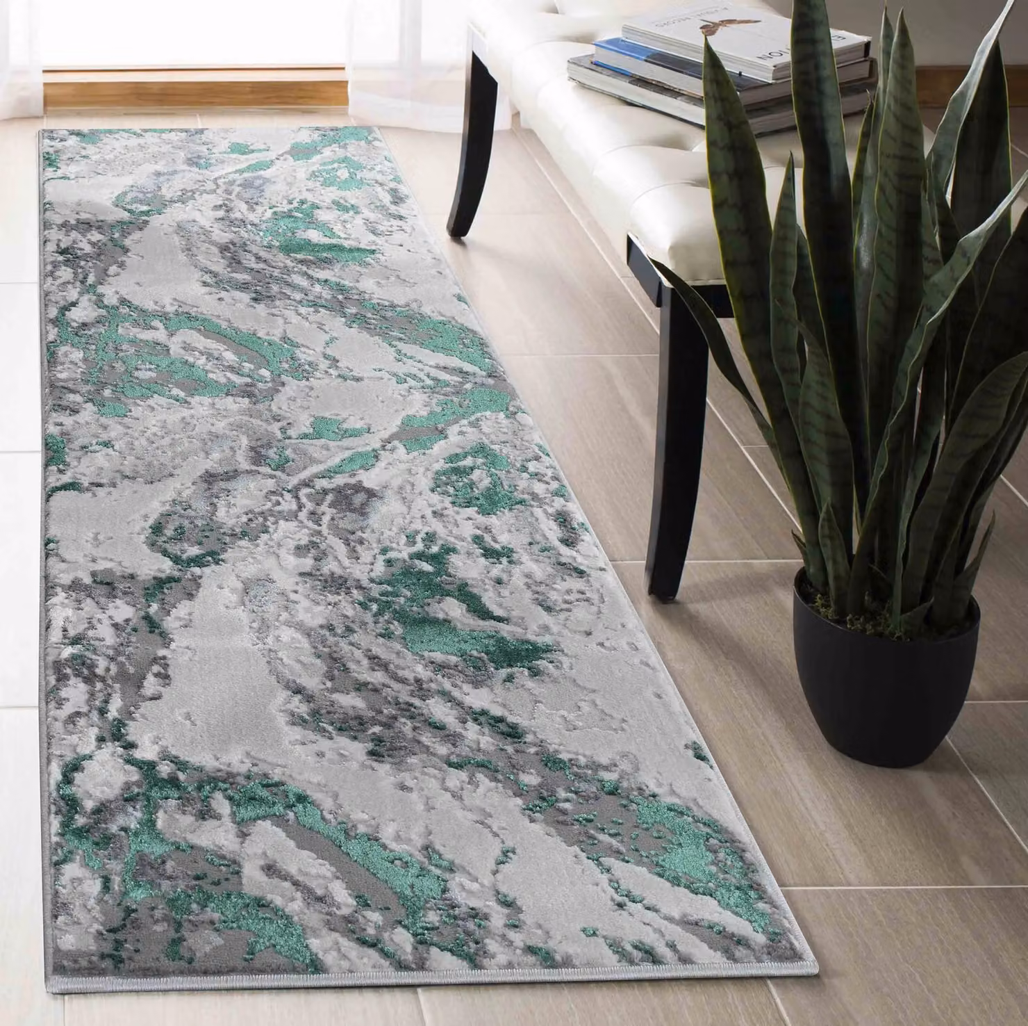 Desire Rugs Picasso Modern Abstract Area Rug in Blue, Silver and Multicolour, W: 200 cm, D: 290 cm – 5