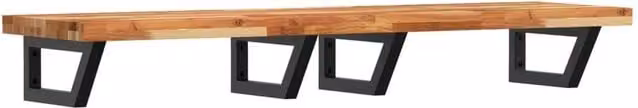 Berkfield Home Wall Mounted Basin Shelf in Brown Acacia Wood and Steel – 1