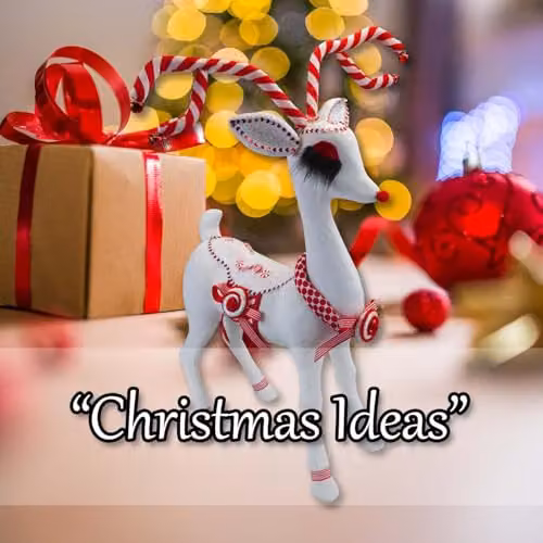 VFM e-Store Christmas Reindeer Decoration, White and Red, H 60 cm x W 16 cm – 4