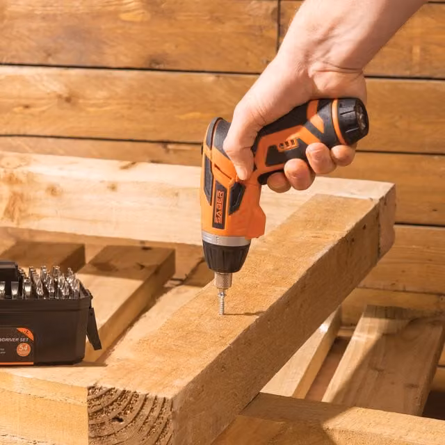 Saber 3.6V Cordless Screwdriver Set in Orange
