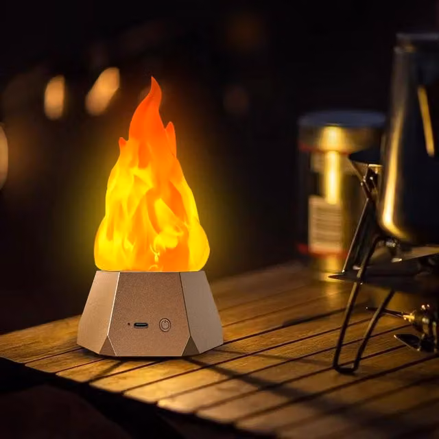 Leaper Pack of 4 Gold LED Outdoor Decorative Flame Effect Camping and Garden Lights
