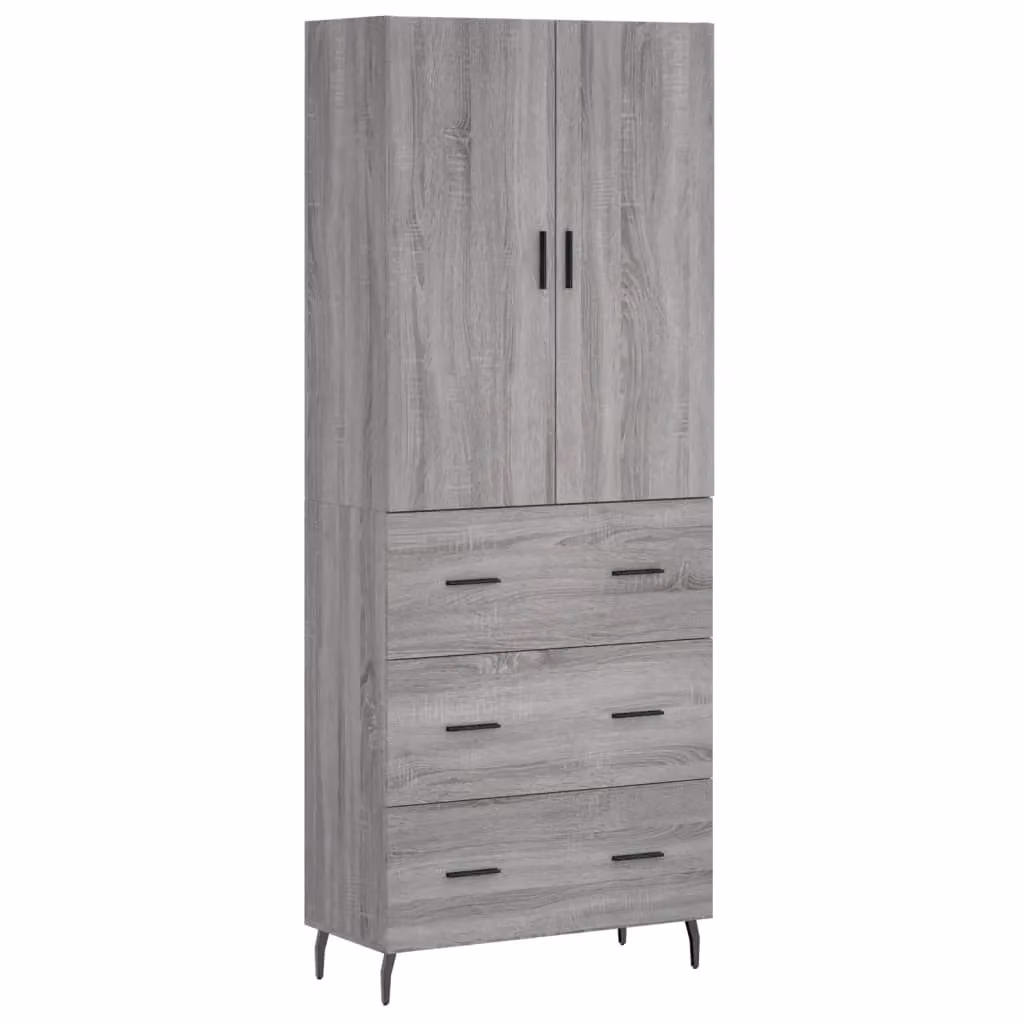 Berkfield Home Sonoma Grey Highboard W/D/H: 69.5 x 34 x 180 cm – 2