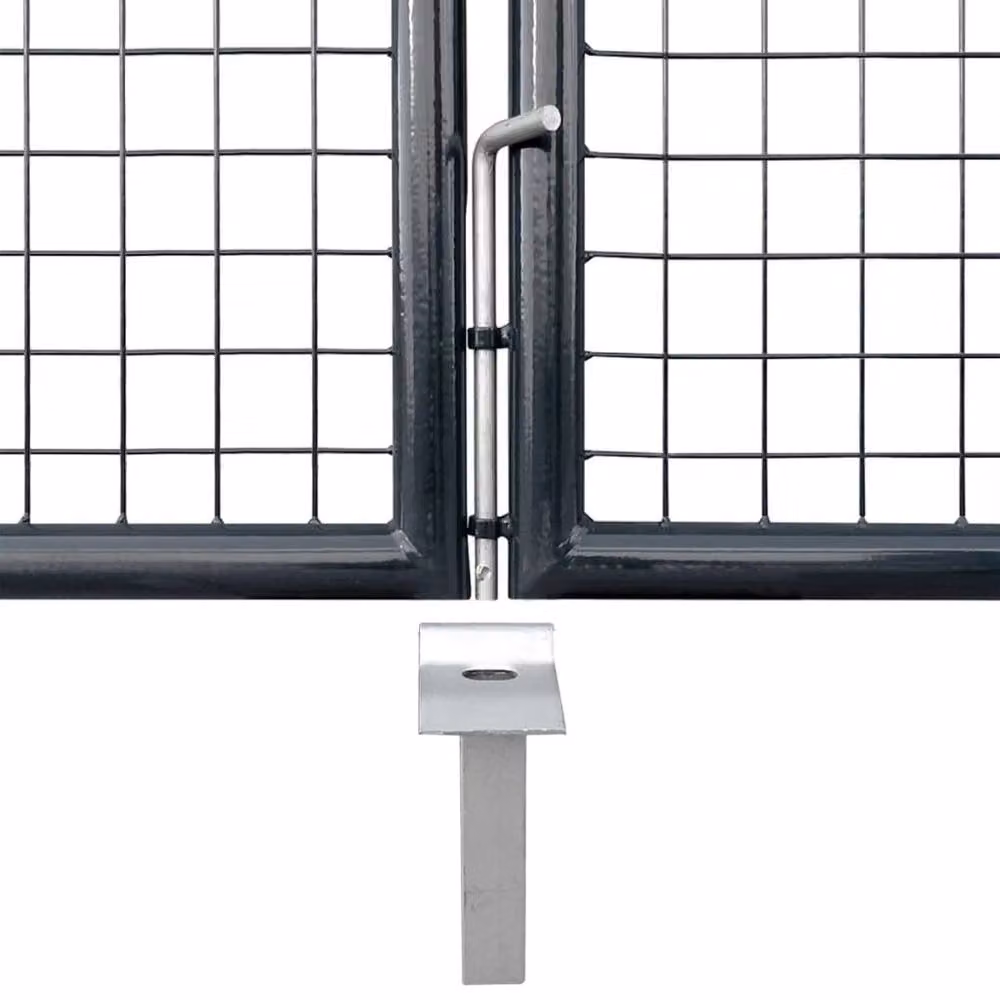 Berkfield Home Anthracite Mesh Swing Garden Gate in Galvanised Steel, W: 400 cm, H: 175 cm – 4