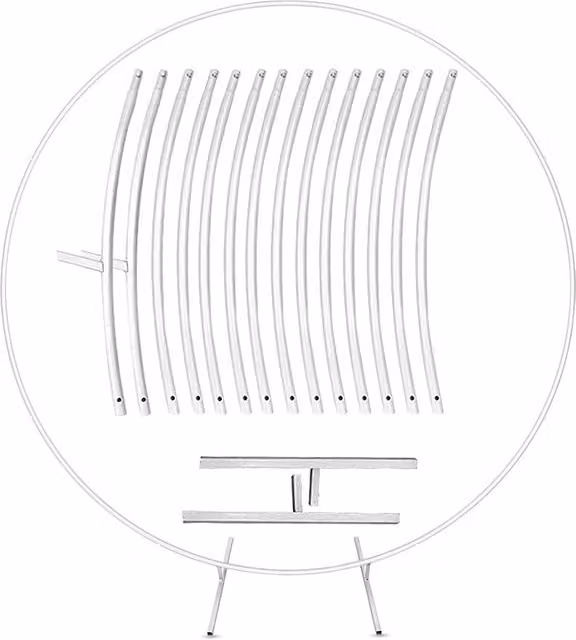 Neel Blue Round Metal Balloon Arch Frame with Floor Base, White, Height: 250 cm