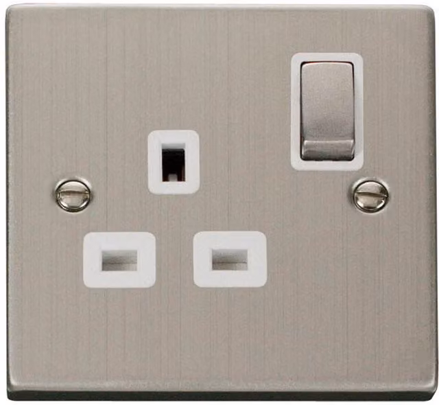 SE HOME Modern Surface Mount Stainless Steel Socket with White Plate