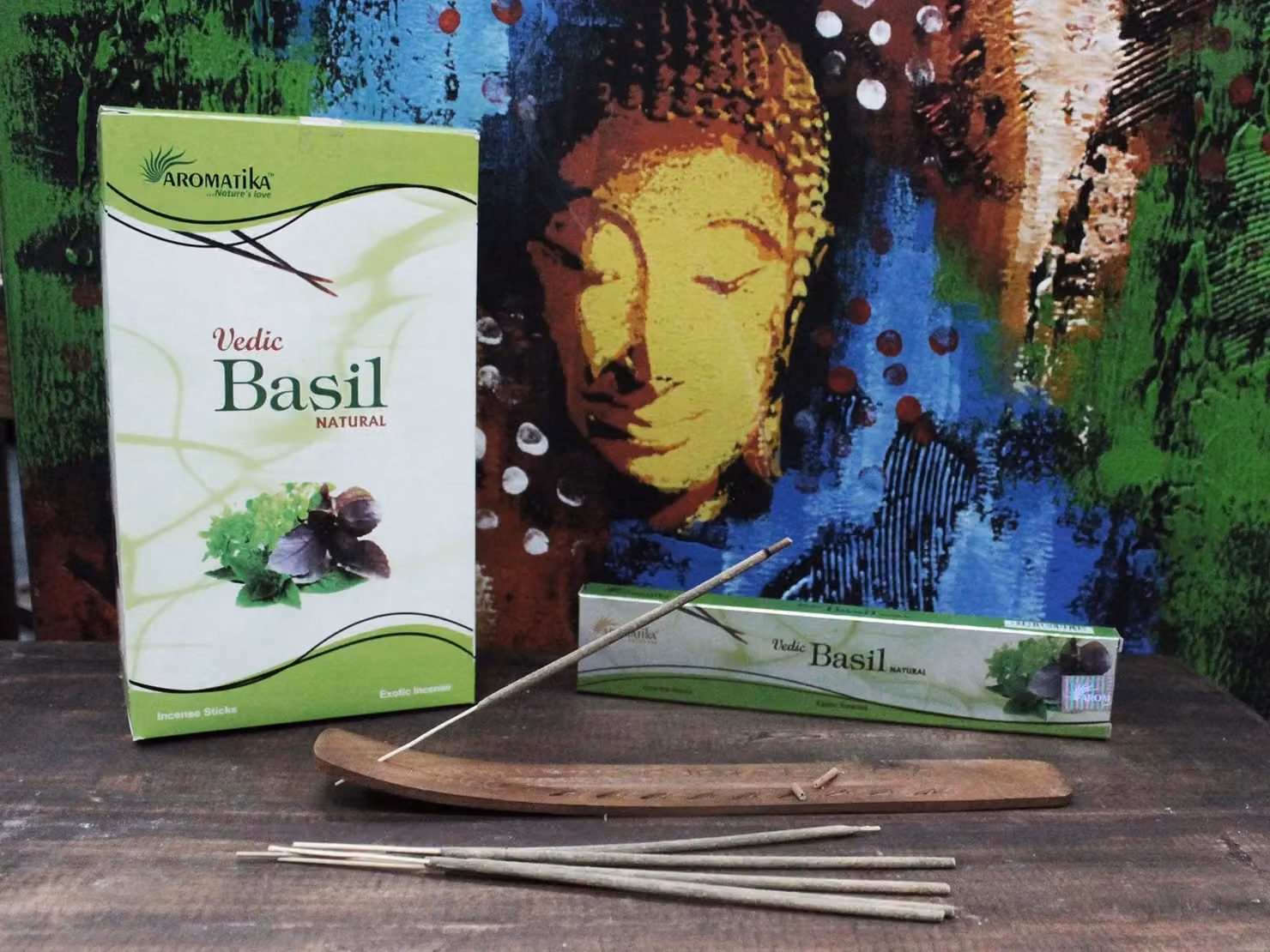 Aromatika KDMD Vedic Basil Incense Sticks in Green – 2