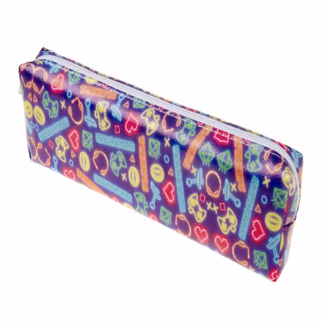 LG-Imports Gamer Design Flat Pouch Pencil Case in White and Multicolour